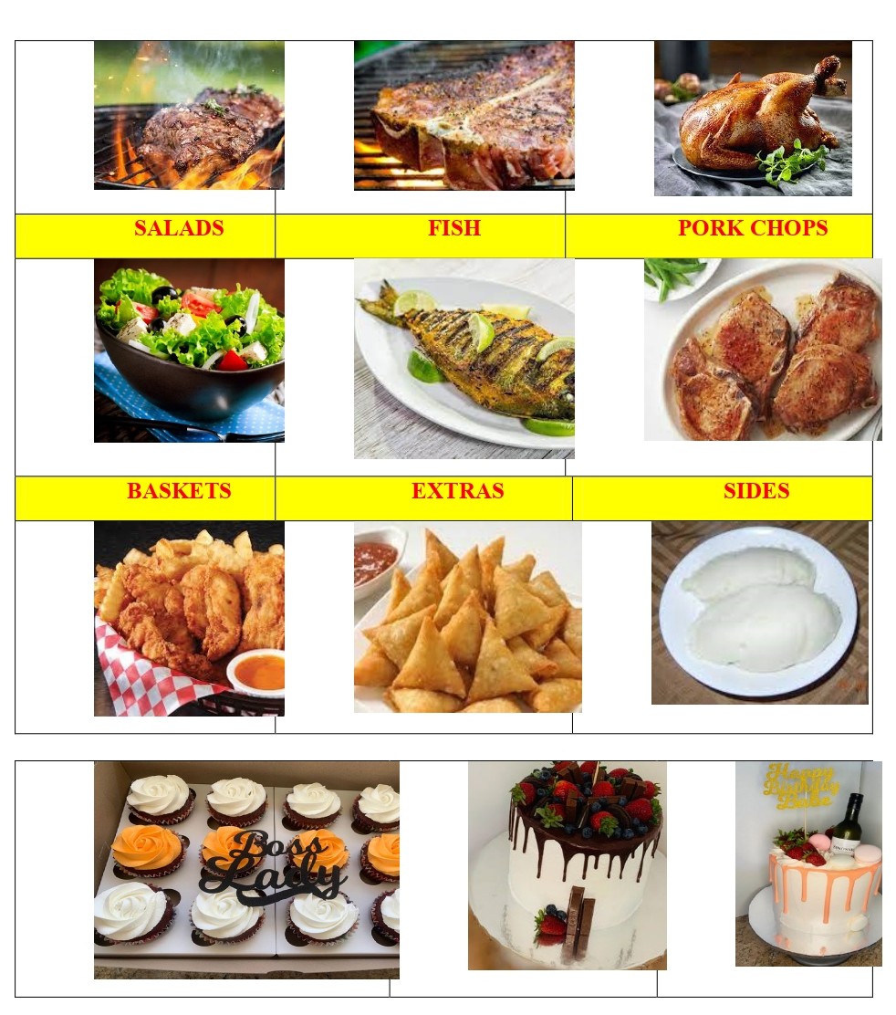 Salads, Fish, Pork Chops