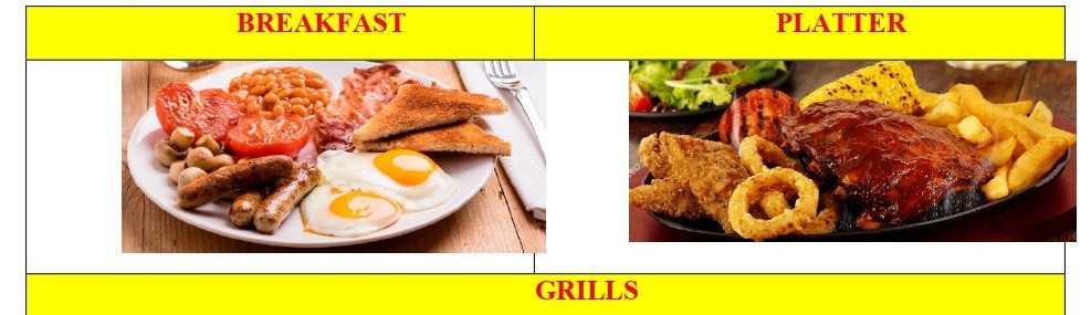 Grills Menu